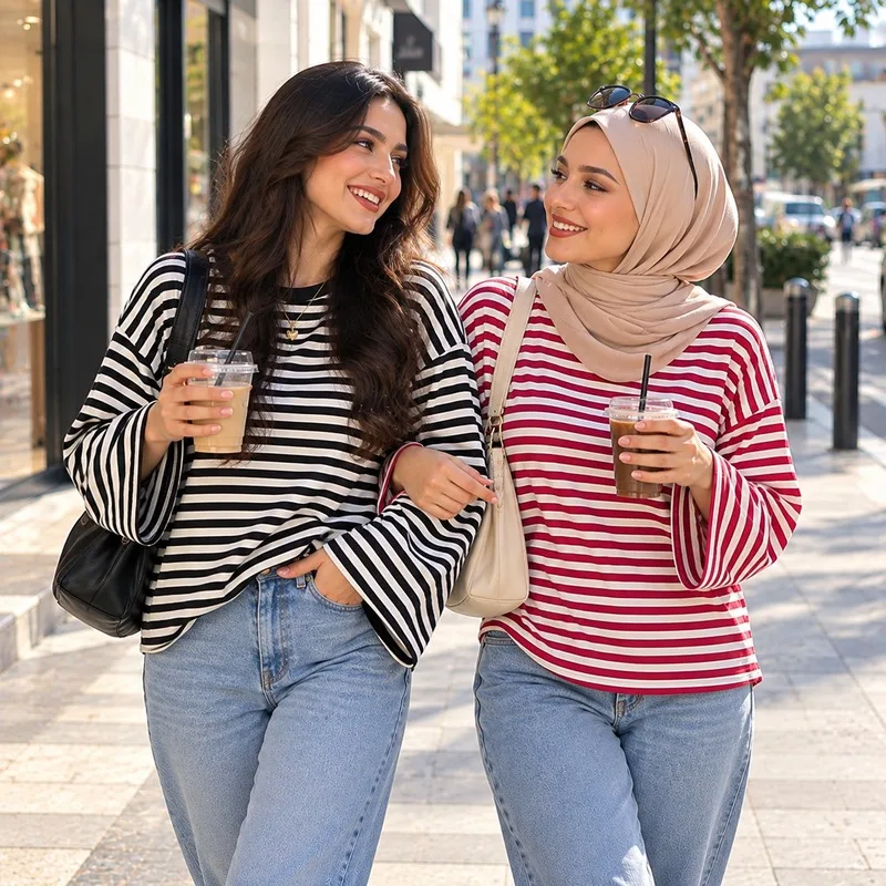 التيشيرت المخطط التراند الجديد مناسب للخروج الدراسة العمل وحتى السفر.. product image