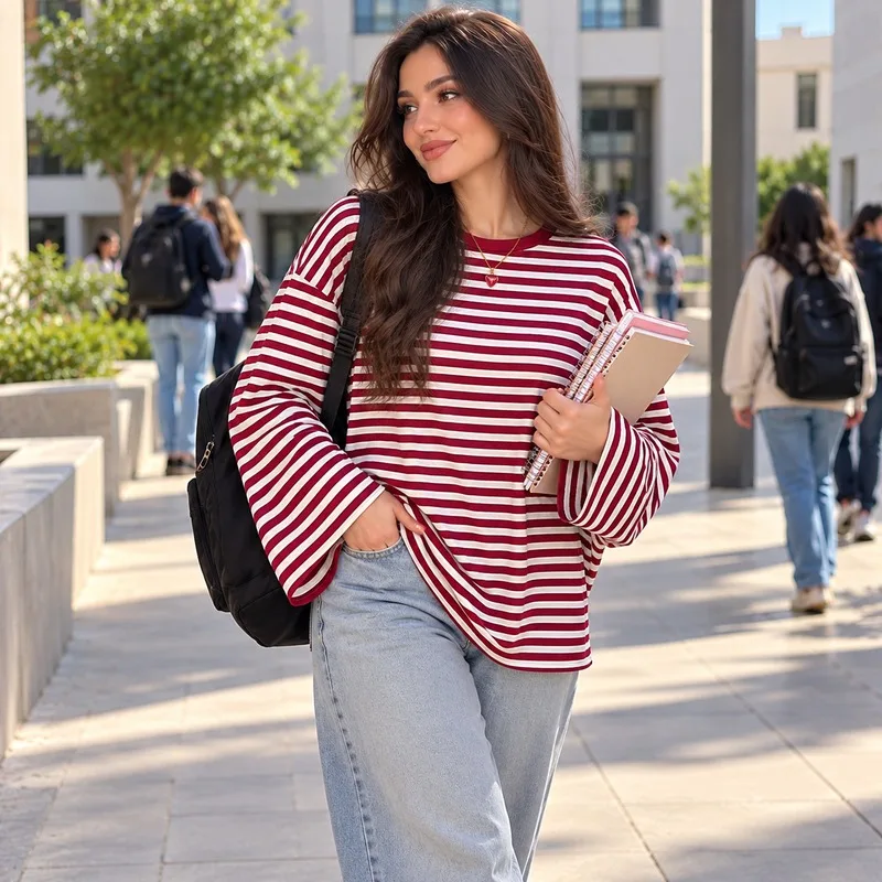 التيشيرت المخطط التراند الجديد مناسب للخروج الدراسة العمل وحتى السفر.. product image