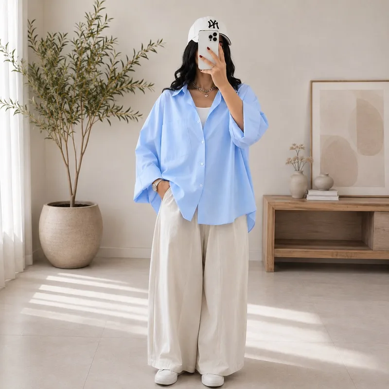 قميص نسائي Oversize بألوان متعددة ✨ product image